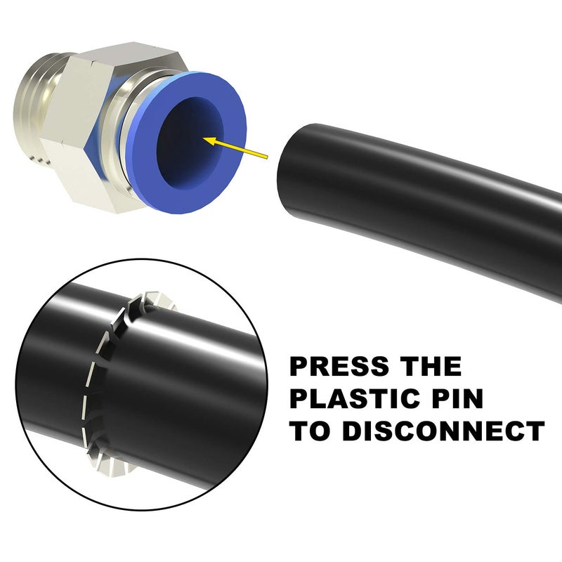 Hromee Compressed Air Outlet Kit for 1/2-Inch Tubing System with 1/4-Inch NPT Outlet Port, Air Push To Connect Outlet Block Set with Elbow NPT Straight and Universal Coupler - Image 3